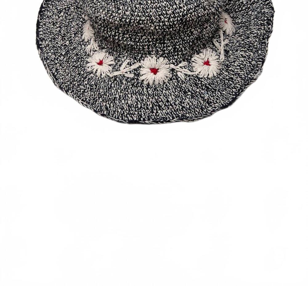 NEW BY MANY HANDS fleur salt & coal sun hat upf 35: defined-curve (fixed shape)